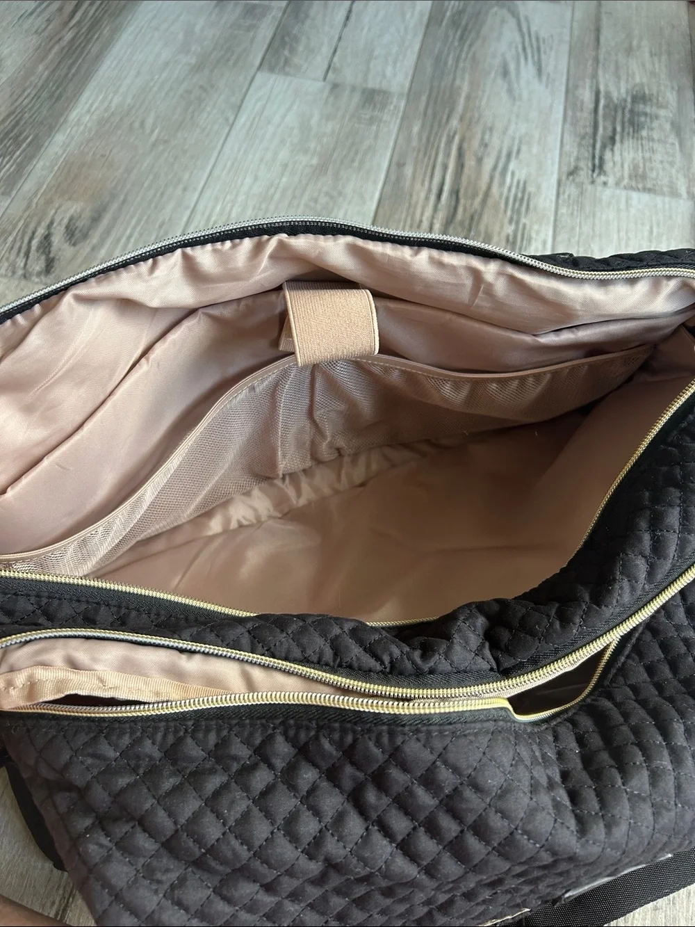 BAGSMART Quilted Diaper Bag / Mom Tote – Black